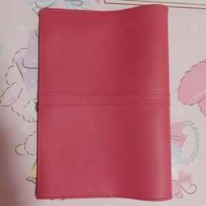  four six stamp book cover pink leather made in Japan plain simple publication book@ business reading case 