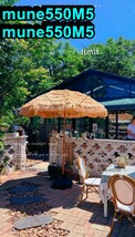 ガーデンパラソル ストロー円形 ハワイアン 雨傘 サンシェード UV50+ 撥水 日焼け止め 傾斜傘 デタッチャブル 便利 180x230cm_画像1