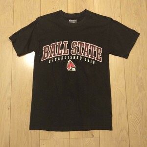 USA古着卸 Sサイズ Champion NCAA チャンピオン ボール 州立大学 ロゴ プリント Tシャツ 