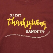 ☆USA古着卸 XLサイズ Champion チャンピオン great thanksgiving banquet 両面プリント Tシャツ _画像3