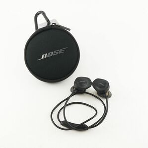 BOSE SoundSport wireless headphones ワイヤレスイヤホン USED美品 スポーツ向け 防滴 NFC対応 マイク ブラック ポーチ付 完動品 V0345の画像1