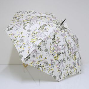 傘 JILLSTUART ジルスチュアート USED美品 雨傘 花柄 ホワイト グラス骨 60cm A0556の画像1
