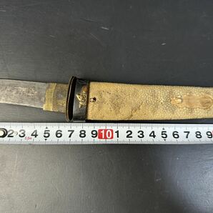 [A075] 日本刀 残欠 柄部分 刀装具 武具 ハバキ 脇差 短刀 刀剣 の画像9