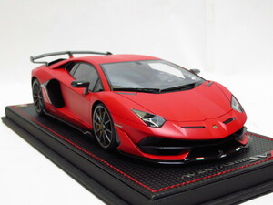 ★世界で１台！安値即決！MR 1/18 Lamborghini Aventador SVJ イオタ Rooso MIRMIR with Italian Livery 付属品完備 未展示美品 送料無料