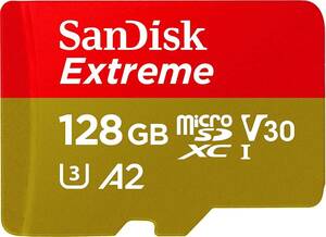  new goods unused goods!! SanDisk Extreme microSDXC 128GB adaptor attached SanDisk Extreme 