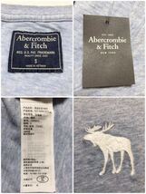 【新品】 Abercrombie & Fitch アバクロンビー&フィッチ エクスプローデッド アイコン Vネック Tシャツ サイズS 半袖 ライトヘザーブルー_画像5