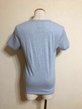 【新品】 Abercrombie & Fitch アバクロンビー&フィッチ エクスプローデッド アイコン Vネック Tシャツ サイズS 半袖 ライトヘザーブルー_画像2