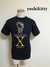 【新品】 yoshikitty XJAPAN YOSHIKI ハローキティー コラボ Tシャツ トップス ブラック トップス サイズM 半袖 黒 サンリオ ヨシキティ_画像1