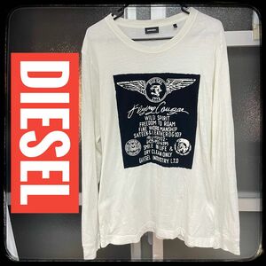 【美品】DIESEL(ディーゼル)★長袖Tシャツ★白S★カットソー★