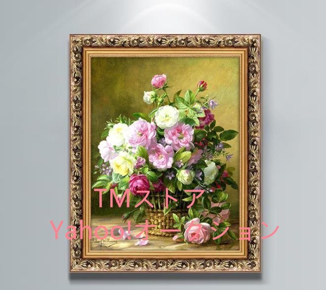 Exquisite item. Oil painting, still life, hallway mural, rose, reception room hanging, entrance decoration, decorative painting, Painting, Oil painting, Still life