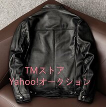 大好評★ 牛革 レザージャケット カウハイド 革ジャン 本革 シングルライダース バイクレザー メンズファッション アメカジ 機関車 S～ 6XL_画像3