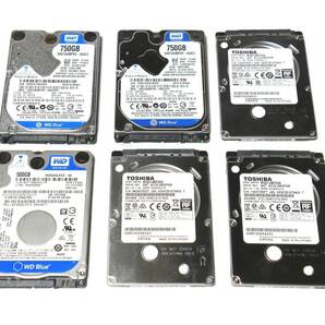 ☆2.5インチ HDD 500GB 4個 + HDD 750GB 2個 合計6セット /TOSHIBA/Western Digital Blue/動作確認済 中古品の画像1