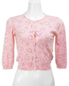 Kariang Kariang Pink Heart Cardigan S