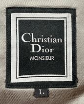 通気性抜群！ Christian Dior MONSIEUR クリスチャンディオール ムッシュ 麻混 2B テーラードジャケット 背抜き チェック L ○ 新規×_画像9