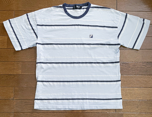 FILA フィラ 半袖 Tシャツ ボーダー 170サイズ　水色　紺