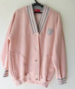 * beautiful goods UNGARO Ungaro / pink gray / emblem embroidery sweat ground jacket / size M ~XL