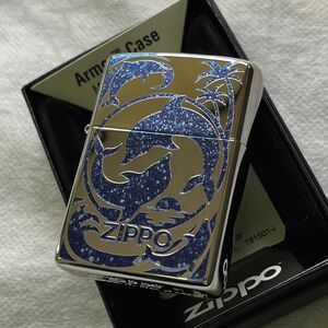 ZIPPO アーマー ドルフィン　ラメブルー　新品　ジッポー　コレクション