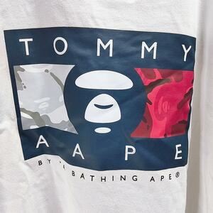 TOMMY JEANS × AAPE 半袖Tシャツ ホワイト