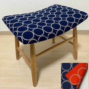 Art hand Auction Mina Perhonen dop Tambourine Square Stool [Navy] Mina Perhonen Bench Seat Chair Tambourine Handmade Ottoman, furniture, interior, chair, stool