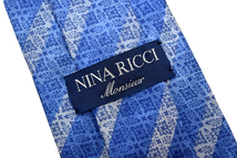 N-1112★送料無料★NINA RICCI Monsieur ニナリッチ ムッシュ★イタリア製生地 浮き出る鳥模様 シルク ネクタイ_画像3