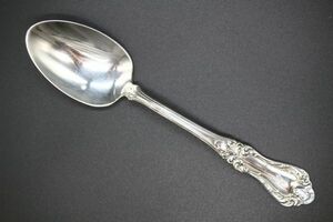 . work 15cm SIMEONL & GEORGE H ROGERS 1900 year the first period silver plate floral print ... silver spoon cutlery Vintage antique spoon 