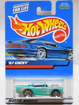 HOT WHEELS / 57 シェビー (2000 #105/青緑)+(2011 #160/青) 開封用２台セット_画像2