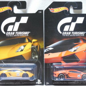 HOT WHEELS 2016 GRAN TURISMO / ランボルギーニ ガヤルド LP570-4 スーパーレジェーラ + アヴェンタドール LP700-4 開封用２台セットの画像1