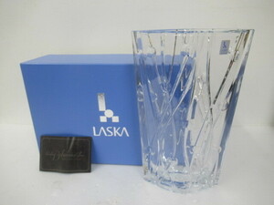 J4577 LASKA ラスカ 未使用品 ボヘミア 花瓶 チェコスロバキア