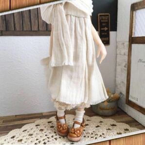 ＊革＊お花デコ＊ストラップシューズ靴＊濃淡琥珀色＊ヴィンテージ風＊栃木レザー＊Outfit＊Doll Shoes＊＊ブライス/ピュアニーモS＊＊の画像6