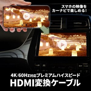 デリカD:2 H23.03～ 三菱 HDMI ケーブル YouTube 視聴 見れる ミラーリング キャスト 1.5m 車 カーナビ Eタイプ Aタイプ 変換 アダプター