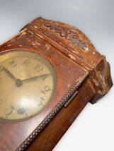 ■古い角時計 Trademark Mizu柱時計掛時計ゼンマイ式時計機械式時計手巻き 振り子時計 ドーム風防 時打ち_画像4