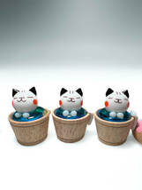■猫人形 招き猫 縁起物日本人形 硝子製含む ガラスドール インテリアオブジェ美品_画像6