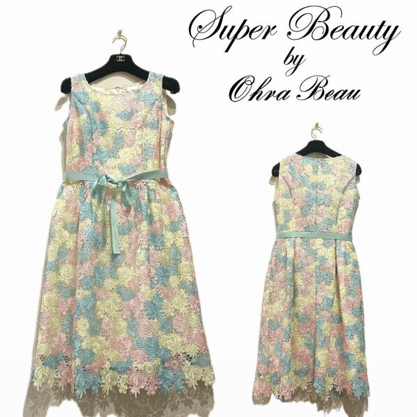 【Super Beauty】レースワンピースドレス 40【新品タグ付き】　花柄 フラワー スーパービューティー　TOCCA エムズグレイシー foxey