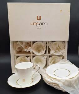 ウンガロ ungaro カップソーサー ティーセット コーヒーカップ ティーカップ 前畑 陶器 6客 未使用 保管品 日本製 洋食器 【4476】 