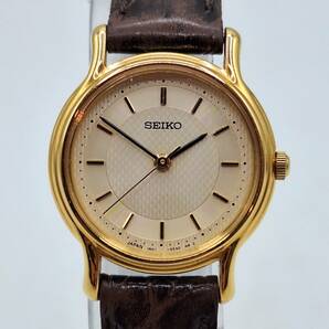 セイコー SEIKO 1N01-0BX0 レディース 腕時計 ゴールド ベルト純正 レザーベルト 日本製 クォーツ 三針 時計 【4521】の画像1