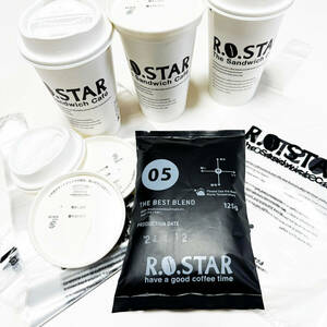 ■R.O.STAR/The Sandwich Cafe オリジナル珈琲豆125g＋ペーパーカップセット■