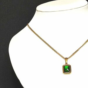 Emerald 18k Gold Plated レディース ネックレス 18K 印字あり k18 金 エメラルド