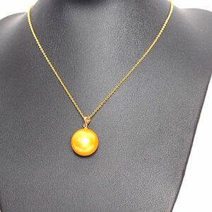  lady's necklace pearl necklace genuineness unknown gold chain Gold pearl 11mm Perl fake pearl 