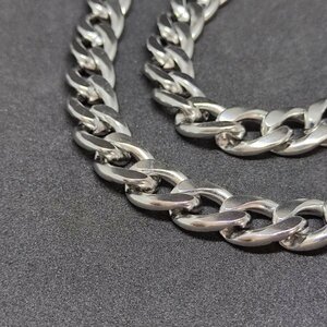 Silver Necklace платиновая цепь 50cm 11mm серебряный [. золотой ] колье серебряный колье плоский мужской женский двоякое применение 