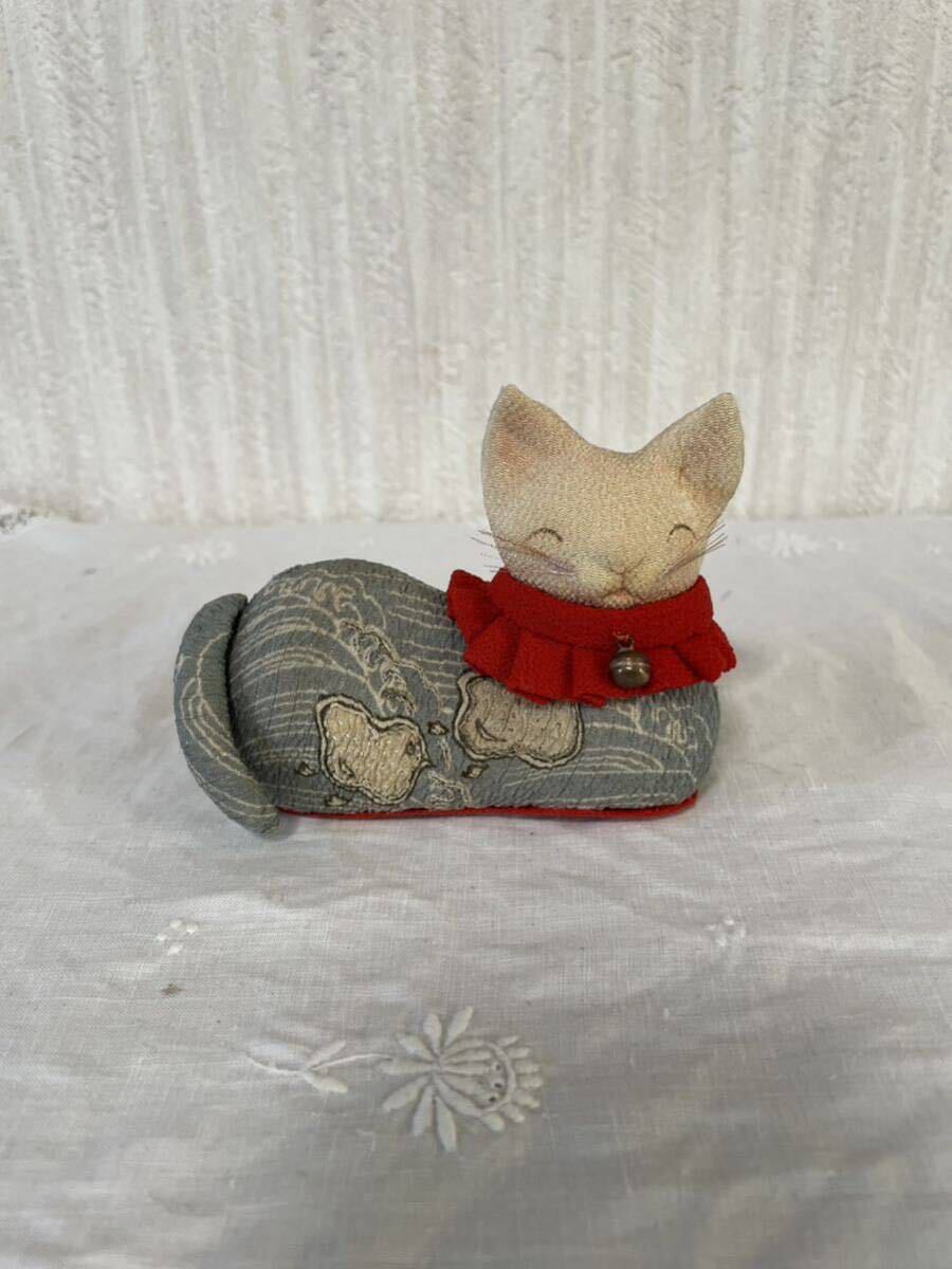 Poupée créative 43 chat Chirimen, Vintage, en tissu, fait à la main, objet Figurine de chat, Accessoires intérieurs, ornement, Style japonais