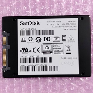 【動作確認済み】 SanDisk Ultra II SSD 480GB 2.5インチSSD SDSSDHII-480G SATA:6Gb/s (正常判定)の画像2