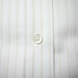 【新品ブランド品】送料無料 マリクレール marie claire 形態安定ストライプボタンダウンメンズシャツ 39-76 白 ドレスシャツノーアイロン の画像5