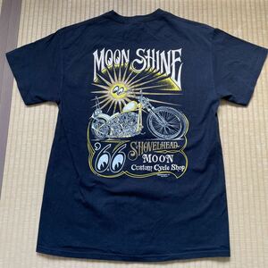 ムーンアイズ Tシャツ MOONEYES 半袖Tシャツ Moon Custom Cycle Shop オフィシャルTシャツ ムーンカスタムサイクルショップ tシャツ