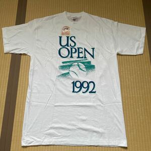 US OPEN 1992テニス 記念Tシャツ 90sヴィンテージTシャツ 袖 裾シングル USオープン オフィシャル半袖Tシャツ 当時物 オフィシャルグッズ