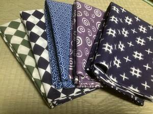 5 sheets immediately possible to use hand ... cold color series / made in Japan cotton 100% /.... hand .. peace pattern Japanese style fine pattern 