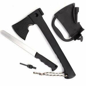  axe saw fire - starter set firewood tenth with cover 740g small size bush craft fishing outdoor .. fire camp touring disaster prevention 