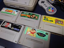 任天堂 スーパーファミコン 前期 すぐ遊べるセット コントローラ ケーブル アダプタ ソフト5本 SFC マリオ ドンキー_画像4