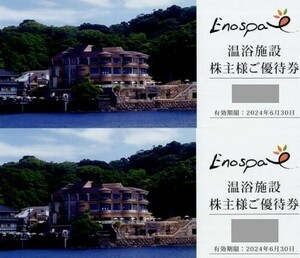 【即決・送料無料】江の島 アイランドスパ Enospa 利用券２枚セット ワンデイスパ(3000～4000円)相当×２ 飯田グループHD 株主優待 