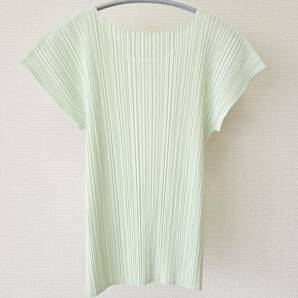 301☆美品 PLEATS PLEASE ISSEY MIYAKE プリーツプリーズ 半袖 カットソー ブラウス アップルグリーン 3の画像3