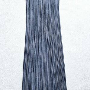 308☆ ISSEY MIYAKE イッセイミヤケ プリーツ 加工 光沢 マキシ丈 ロング ワンピース ブルーグレー Mの画像6